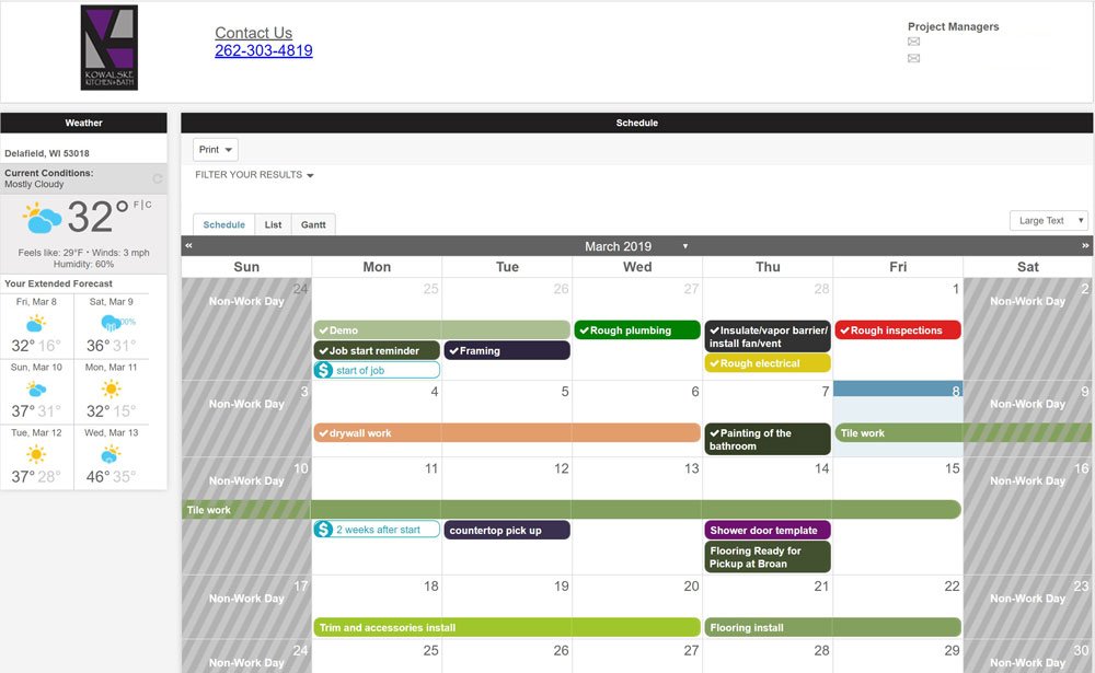 online schedule