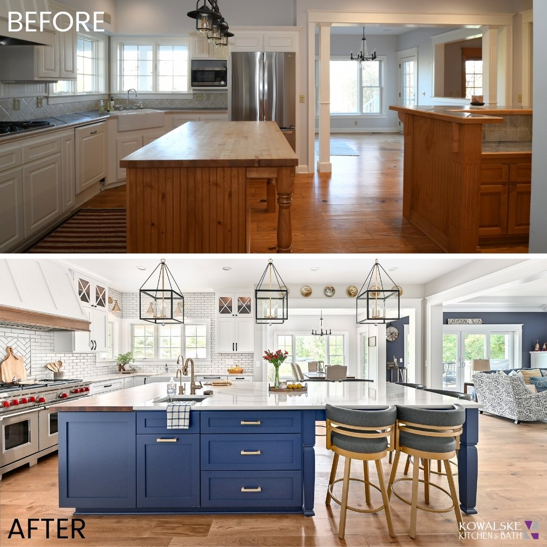 lake house kitchen before after