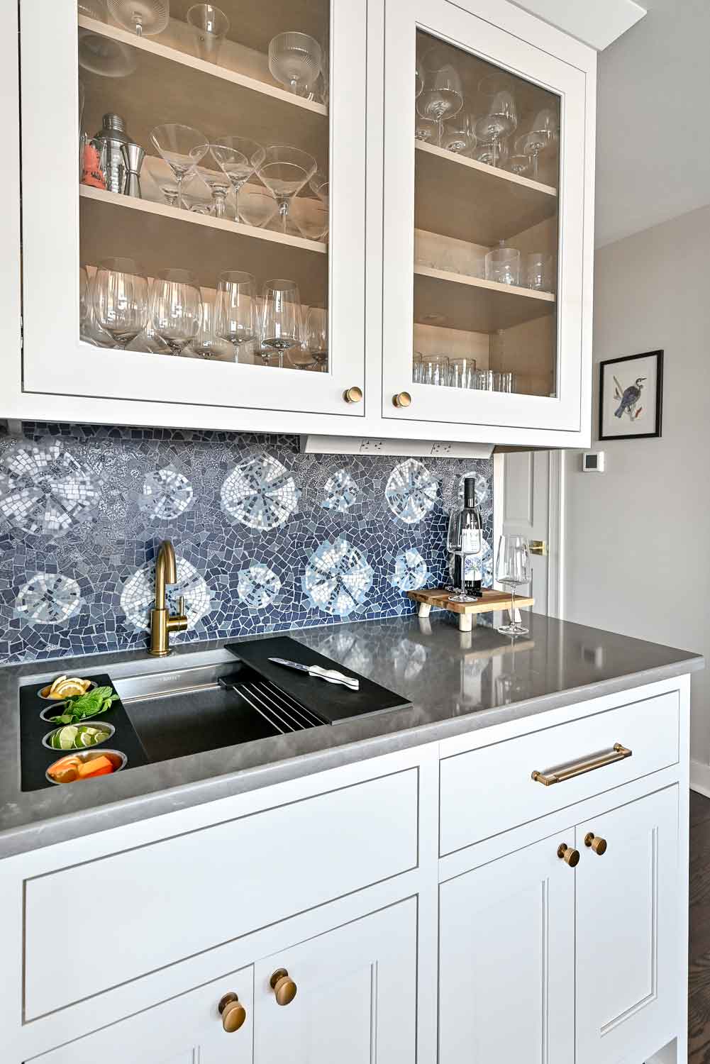 hand cut marble backsplash