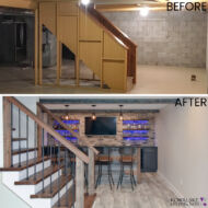 basement bar before after