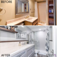 basement bath before after