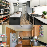 before after black cabinets