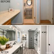 before after master bath