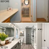 before after master bath