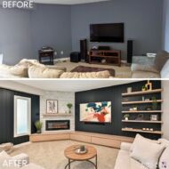fireplace before after