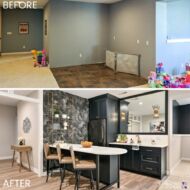 basement kitchen before after