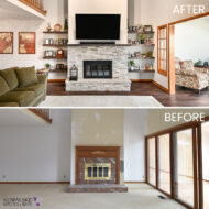 fireplace before after
