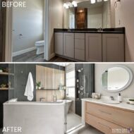 before after wet room